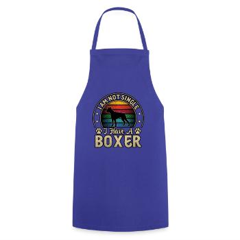 I am not single I have a boxer - Cooking Apron - royal blue - Front - AI Model Male 185 dark (185cm)