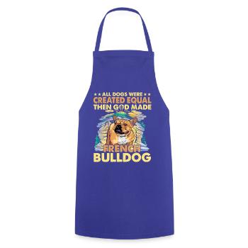 Langage drôle de bouledogue français - Tablier de cuisine - bleu royal - Devant - AI Model Male 185 dark (185cm)