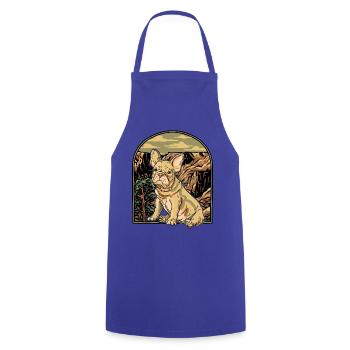 Bouledogue français - Tablier de cuisine - bleu royal - Devant - AI Model Male 185 dark (185cm)
