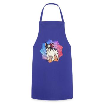 Bouledogue français - Tablier de cuisine - bleu royal - Devant - AI Model Male 185 dark (185cm)