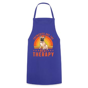 Frenchies are the best Therapy - Cooking Apron - royal blue - Front - AI Model Male 185 dark (185cm)