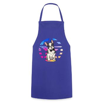 Bouledogue français - Tablier de cuisine - bleu royal - Devant - AI Model Male 185 dark (185cm)
