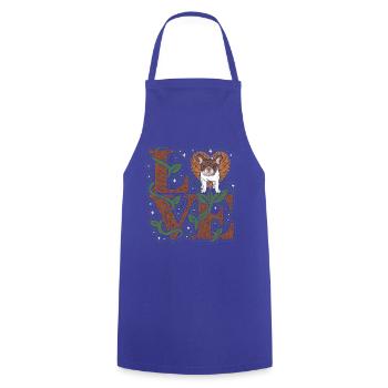 Amour bouledogue français - Tablier de cuisine - bleu royal - Devant - AI Model Male 185 dark (185cm)