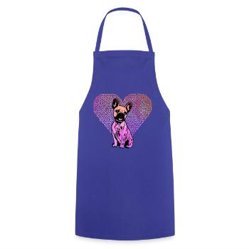 Bouledogue français - Tablier de cuisine - bleu royal - Devant - AI Model Male 185 dark (185cm)