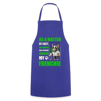French Bulldog Funny Language - Cooking Apron - royal blue - Front - AI Model Male 185 dark (185cm)