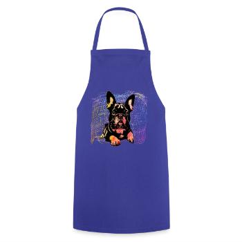 Bouledogue français - Tablier de cuisine - bleu royal - Devant - AI Model Male 185 dark (185cm)