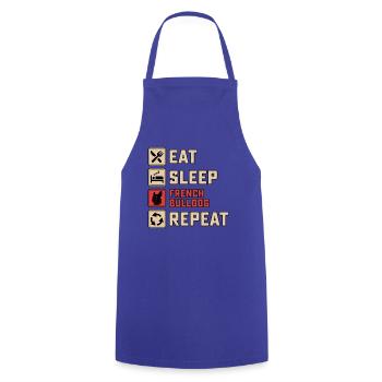 Eat Sleep French Bulldog - Cooking Apron - royal blue - Front - AI Model Male 185 dark (185cm)