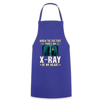 When the doctors take an x ray of my heart - Kochschürze - Royalblau - Vorne - AI Model Male 185 dark (185cm)