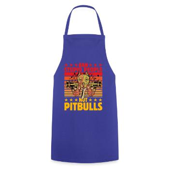 Ban stupid people not Pitbulls - Cooking Apron - royal blue - Front - AI Model Male 185 dark (185cm)