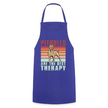 Les pitbulls sont la meilleure thérapie - Tablier de cuisine - bleu royal - Devant - AI Model Male 185 dark (185cm)