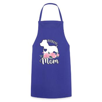 Pitbull Mom - Cooking Apron - royal blue - Front - AI Model Male 185 dark (185cm)