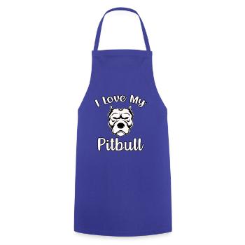 I love my pitbull - Kochschürze - Royalblau - Vorne - AI Model Male 185 dark (185cm)