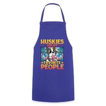 Huskies are my favorite people - Kochschürze - Royalblau - Vorne - AI Model Male 185 dark (185cm)
