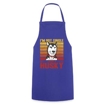 Je ne suis pas célibataire J’ai un Husky - Tablier de cuisine - bleu royal - Devant - AI Model Male 185 dark (185cm)