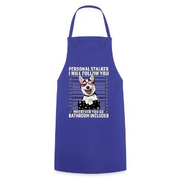 Husky Stalker Lustiger Spruch - Kochschürze - Royalblau - Vorne - AI Model Male 185 dark (185cm)