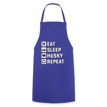 Eat sleep husky repeat - Cooking Apron - royal blue - Front - AI Model Male 185 dark (185cm)