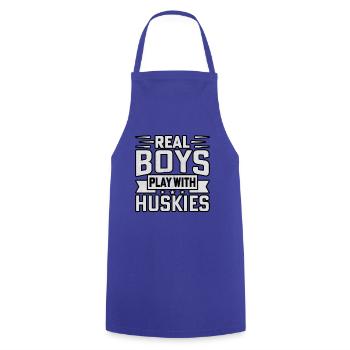 Real Boys play with huskies - Cooking Apron - royal blue - Front - AI Model Male 185 dark (185cm)