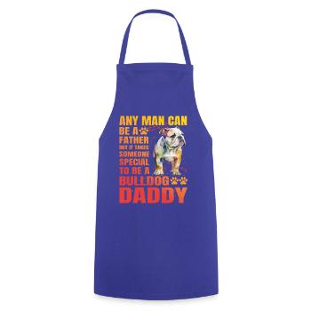Bulldog Daddy - Cooking Apron - royal blue - Front - AI Model Male 185 dark (185cm)