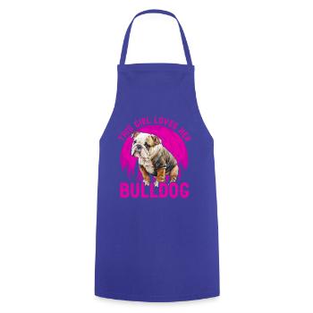 Cette fille aime son bouledogue - Tablier de cuisine - bleu royal - Devant - AI Model Male 185 dark (185cm)