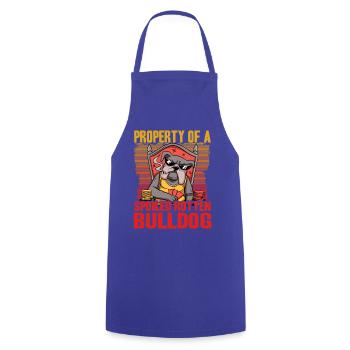 Property of a Spoiled rotten Bulldog - Cooking Apron - royal blue - Front - AI Model Male 185 dark (185cm)