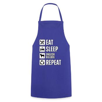Eat Sleep English Bulldog Repeat - Cooking Apron - royal blue - Front - AI Model Male 185 dark (185cm)