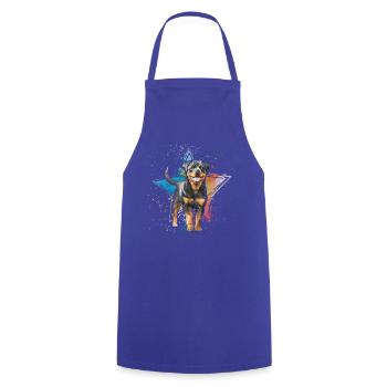 Rottweiler Retro - Cooking Apron - royal blue - Front - AI Model Male 185 dark (185cm)