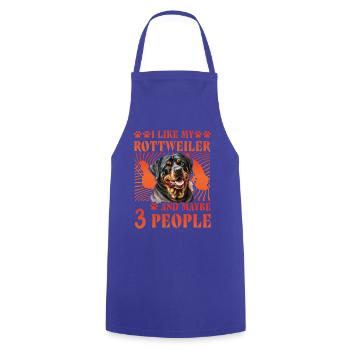 I like my Rottweiler and maybe 3 People - Cooking Apron - royal blue - Front - AI Model Male 185 dark (185cm)