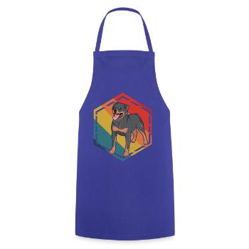 Rottweiler Retro - Cooking Apron - royal blue - Front - AI Model Male 185 dark (185cm)