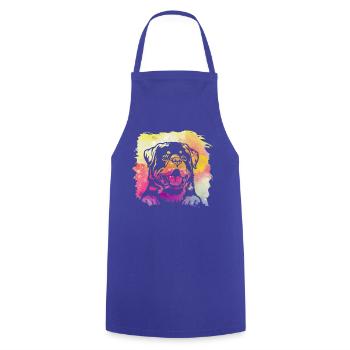Rottweiler Retro - Cooking Apron - royal blue - Front - AI Model Male 185 dark (185cm)
