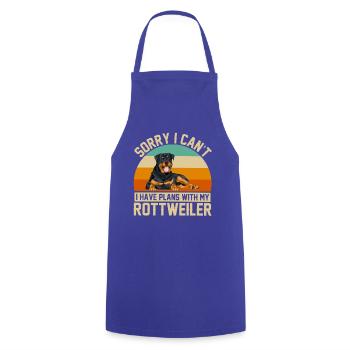 Sorry i can't I have plans with my Rottweiler - Cooking Apron - royal blue - Front - AI Model Male 185 dark (185cm)