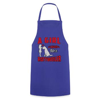 A Girl loves her Rottweiler - Cooking Apron - royal blue - Front - AI Model Male 185 dark (185cm)