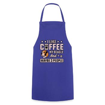 I like coffee my beagle and maybe 3 people - Cooking Apron - royal blue - Front - AI Model Male 185 dark (185cm)