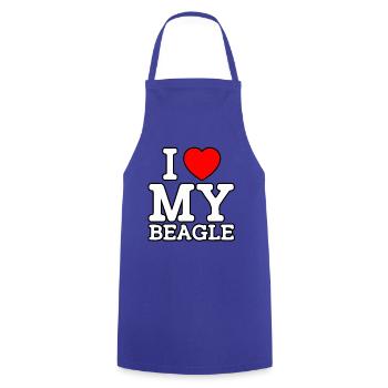 J’aime mon Beagle - Tablier de cuisine - bleu royal - Devant - AI Model Male 185 dark (185cm)