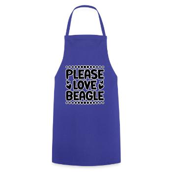 Please love Beagle - Cooking Apron - royal blue - Front - AI Model Male 185 dark (185cm)