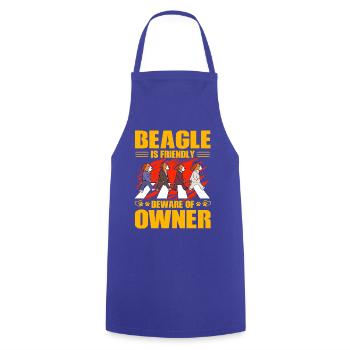 Beagle is friendly beware of owner - Cooking Apron - royal blue - Front - AI Model Male 185 dark (185cm)