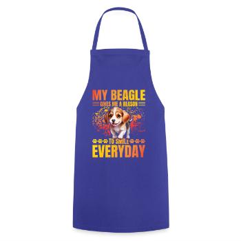 My Beagle gives me a reason to smile everyday - Cooking Apron - royal blue - Front - AI Model Male 185 dark (185cm)