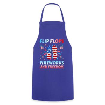 Flip Flops Fireworks and freedom - Cooking Apron - royal blue - Front - AI Model Male 185 dark (185cm)