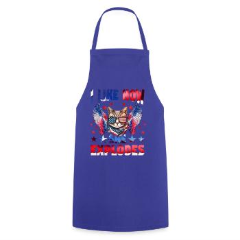 I like how she explodes - Cooking Apron - royal blue - Front - AI Model Male 185 dark (185cm)