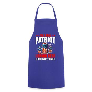 I'm a real Patriot I drink Beer and everything - Cooking Apron - royal blue - Front - AI Model Male 185 dark (185cm)