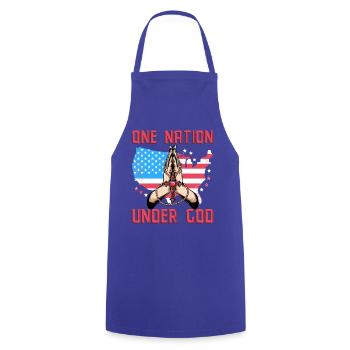 One Nation under God - Cooking Apron - royal blue - Front - AI Model Male 185 dark (185cm)