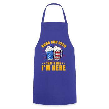 Bang and Beer that's why I'm here - Cooking Apron - royal blue - Front - AI Model Male 185 dark (185cm)