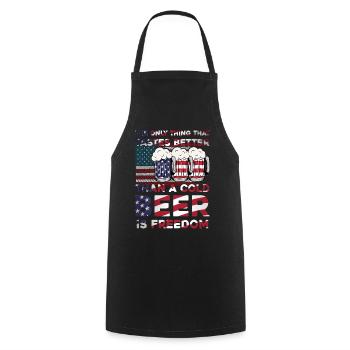 only thing that tastes better than beer freedom - Cooking Apron - black - Front - AI Model Male 185 dark (185cm)