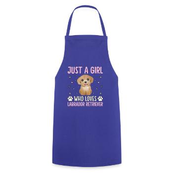 Juste une fille qui aime Labrador Retriver - Tablier de cuisine - bleu royal - Devant - AI Model Male 185 dark (185cm)