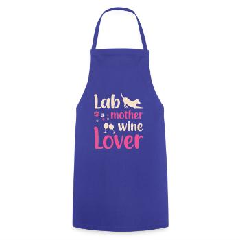 Amateur de vin de la mère de laboratoire - Tablier de cuisine - bleu royal - Devant - AI Model Male 185 dark (185cm)