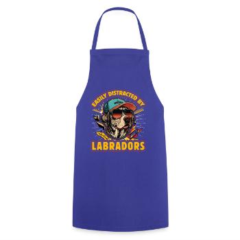 Easily distracted by Labradors - Cooking Apron - royal blue - Front - AI Model Male 185 dark (185cm)