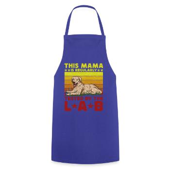 This Mama is reguraly tested by the Lab - Cooking Apron - royal blue - Front - AI Model Male 185 dark (185cm)
