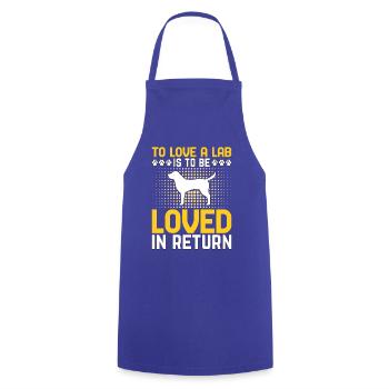To Love a Lab is to be loved in return - Cooking Apron - royal blue - Front - AI Model Male 185 dark (185cm)