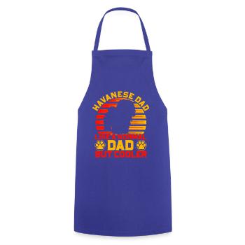 Papa havanais comme un père normal mais plus cool - Tablier de cuisine - bleu royal - Devant - AI Model Male 185 dark (185cm)