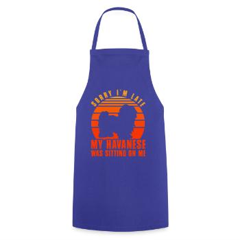 Désolé d’être en retard, mon Havanais était assis sur moi - Tablier de cuisine - bleu royal - Devant - AI Model Male 185 dark (185cm)