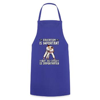 L’éducation est importante, mais le Jiu-Jitsu est important - Tablier de cuisine - bleu royal - Devant - AI Model Male 185 dark (185cm)